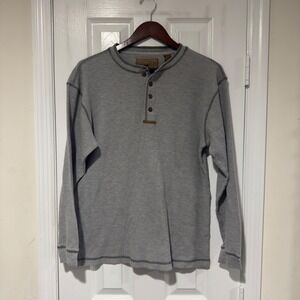 Northern River Waffle Knit Henley Shirt Gray – Men's M